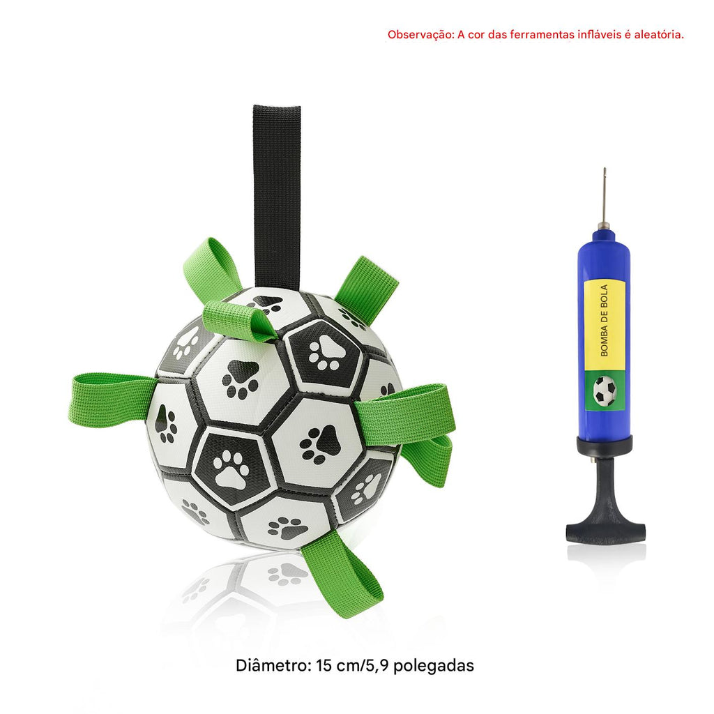 Bola de futebol interativa inflável para treinamento de cães.