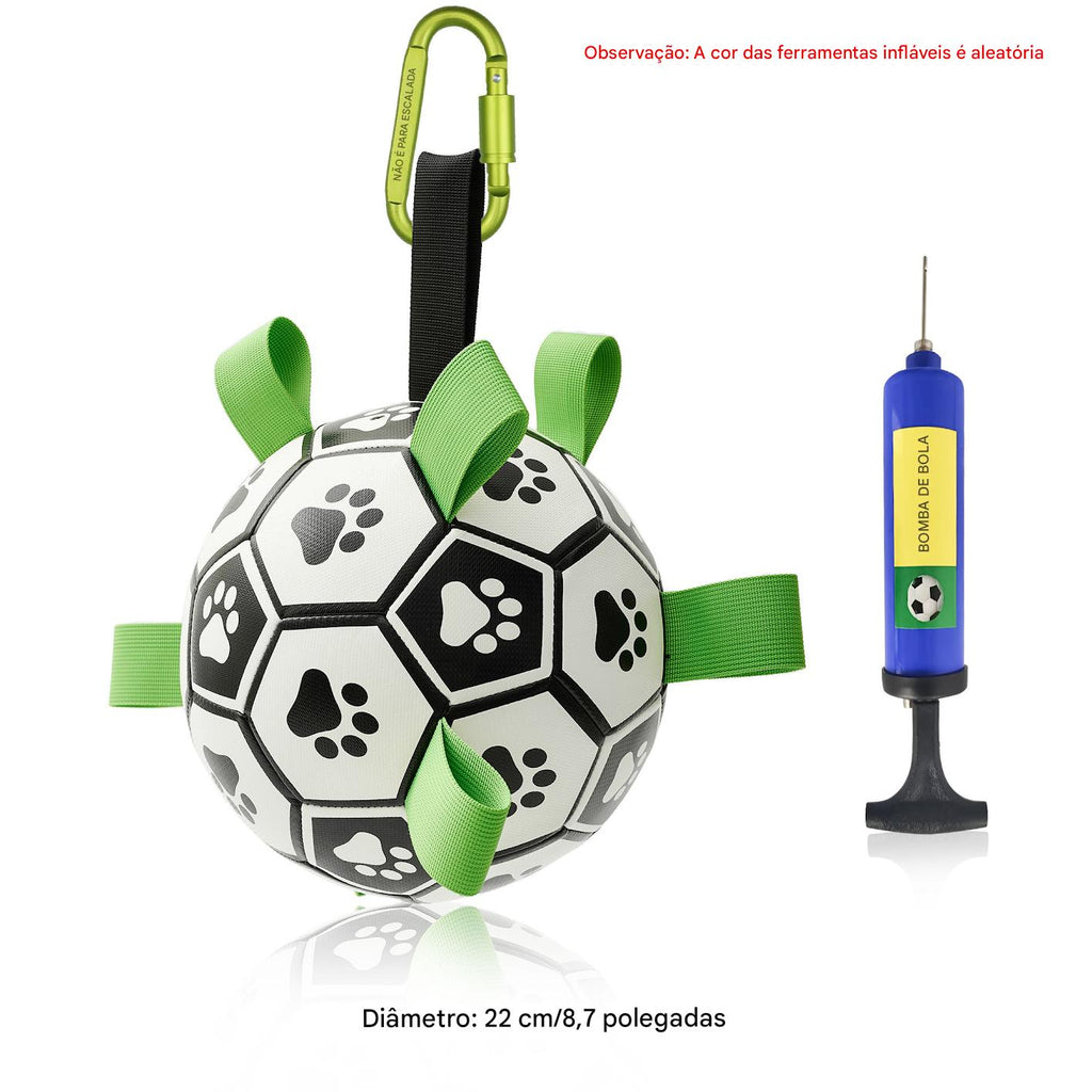 Bola de futebol interativa inflável para treinamento de cães.