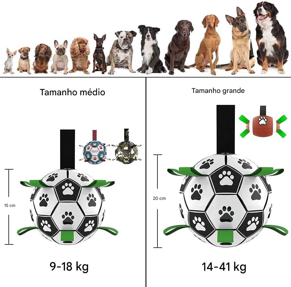 Bola de futebol interativa inflável para treinamento de cães.