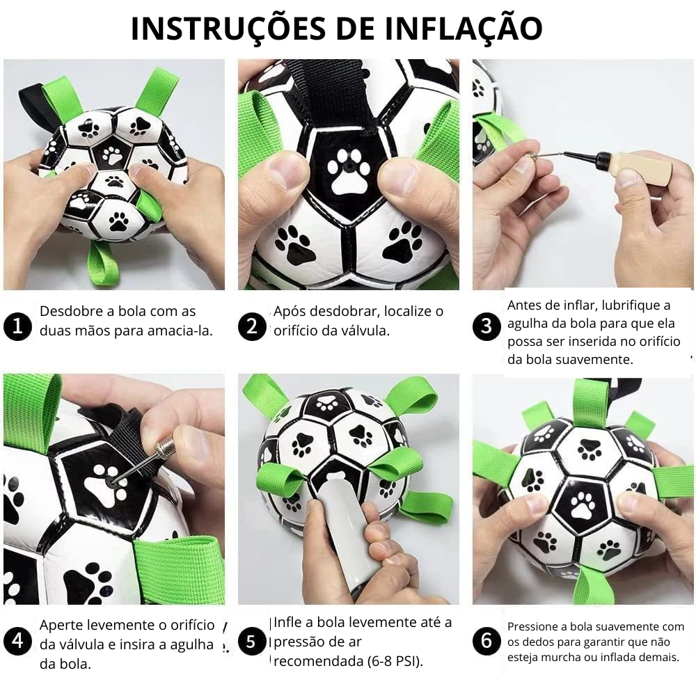 Bola de futebol interativa inflável para treinamento de cães.
