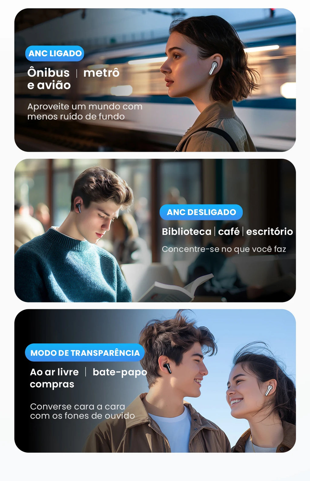 🎧 HAYLOU Mori Pro – Fone Bluetooth 5.4 com Cancelamento de Ruído Ativo -43dB