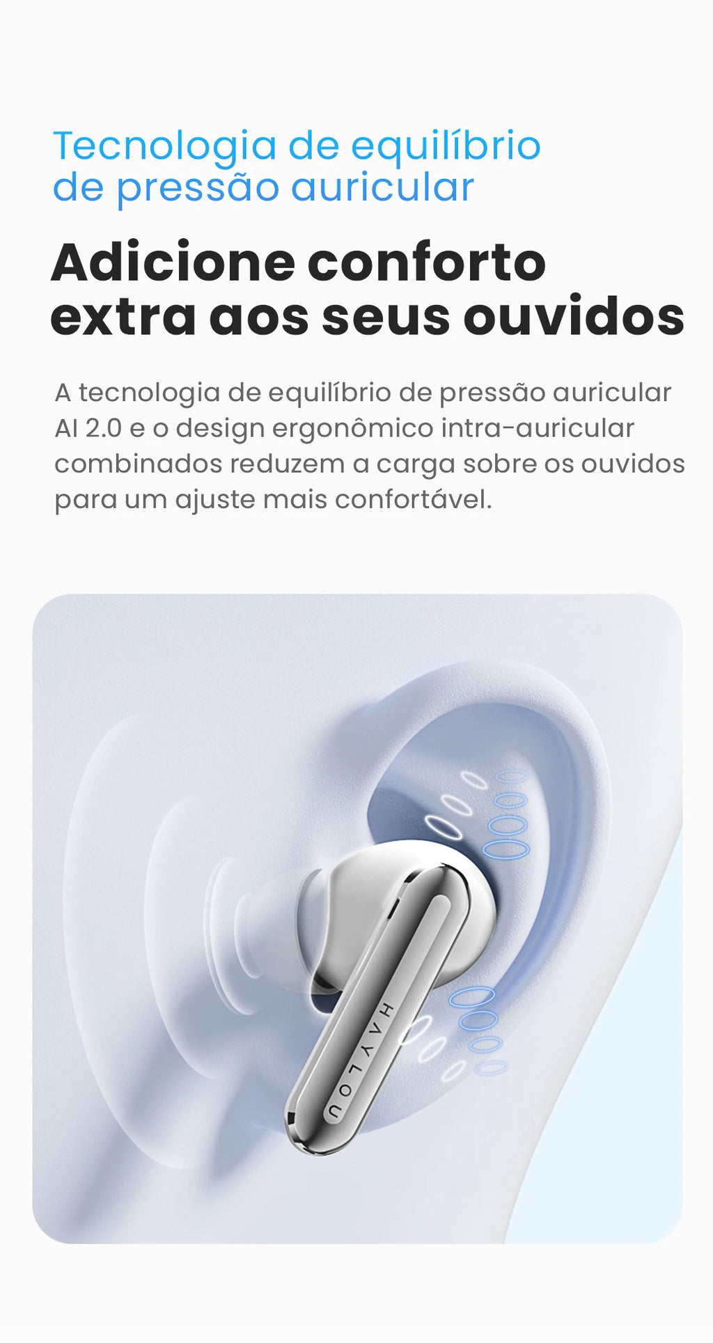 🎧 HAYLOU Mori Pro – Fone Bluetooth 5.4 com Cancelamento de Ruído Ativo -43dB
